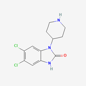 molecular formula C12H13Cl2N3O B8735363 5,6-Dichloro-1-(piperidin-4-yl)-1H-benzo[d]imidazol-2(3H)-one 