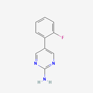 molecular formula C10H8FN3 B8735375 2-Amino-5-(2-fluorophenyl)-pyrimidine 