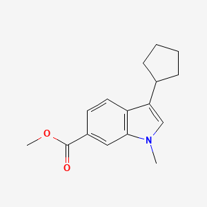 molecular formula C16H19NO2 B8735403 methyl 3-cyclopentyl-1-methyl-1H-indole-6-carboxylate CAS No. 494799-38-1