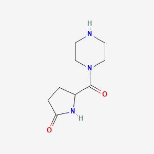 molecular formula C9H15N3O2 B8735411 1-(2-Pyrrolidone-5-carbonyl)piperazine 
