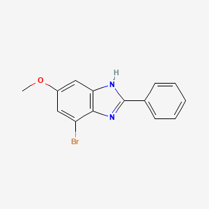 molecular formula C14H11BrN2O B8735498 7-Bromo-5-methoxy-2-phenyl-1H-benzo[d]imidazole 
