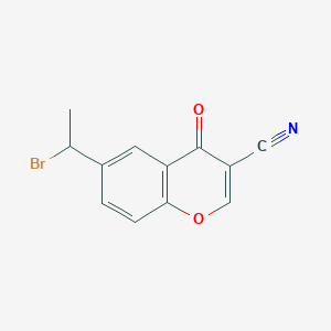 molecular formula C12H8BrNO2 B8735603 6-(1-bromoethyl)-4-oxo-4H-1-benzopyran-3-carbonitrile CAS No. 61776-40-7