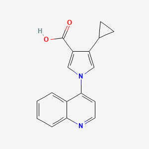 molecular formula C17H14N2O2 B8735667 4-Cyclopropyl-1-(quinolin-4-yl)-1H-pyrrole-3-carboxylic acid CAS No. 649727-28-6