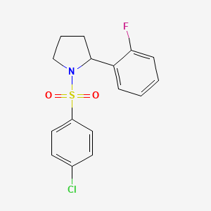 molecular formula C16H15ClFNO2S B8735729 (RS)-1-(4-Chloro-benzenesulfonyl)-2-(2-fluoro-phenyl)-pyrrolidine 