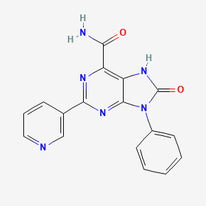 molecular formula C17H12N6O2 B8735734 8-Oxo-9-phenyl-2-(pyridin-3-yl)-8,9-dihydro-7H-purine-6-carboxamide 