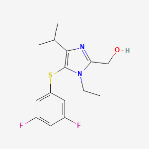 molecular formula C15H18F2N2OS B8735921 (5-(3,5-Difluorophenylthio)-1-ethyl-4-isopropyl-1H-imidazol-2-yl)methanol CAS No. 178979-26-5