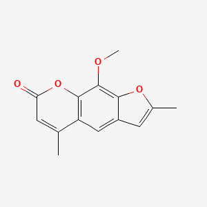 molecular formula C14H12O4 B8735962 9-Methoxy-2,5-dimethyl-7h-furo[3,2-g]chromen-7-one CAS No. 5307-51-7