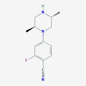 molecular formula C13H16FN3 B8735975 4-[(2S,5R)-2,5-Dimethylpiperazin-1-yl]-2-fluorobenzonitrile CAS No. 648423-67-0