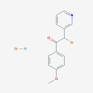 molecular formula C14H13Br2NO2 B8735987 2-Bromo-1-(4-methoxyphenyl)-2-(3-pyridyl)ethanone hydrobromide CAS No. 97422-26-9