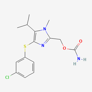molecular formula C15H18ClN3O2S B8736125 2-Carbamoyloxymethyl-4-(3-chlorophenylthio)-5-isopropyl-1-methylimidazole CAS No. 178979-49-2