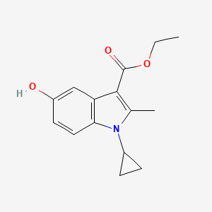 molecular formula C15H17NO3 B8736183 ethyl 1-cyclopropyl-5-hydroxy-2-methyl-1H-indole-3-carboxylate 