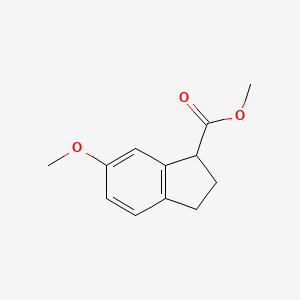 molecular formula C12H14O3 B8736199 Methyl 6-methoxy-2,3-dihydro-1H-indene-1-carboxylate CAS No. 58491-00-2