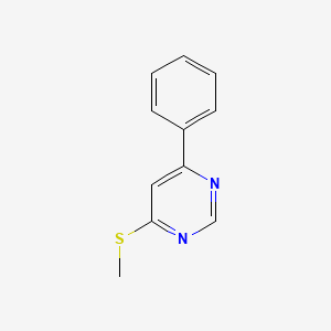 molecular formula C11H10N2S B8736526 4-Methylthio-6-phenylpyrimidine 
