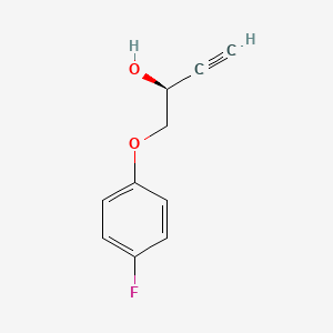 molecular formula C10H9FO2 B8736622 3-Butyn-2-ol, 1-(4-fluorophenoxy)-, (2S)- 