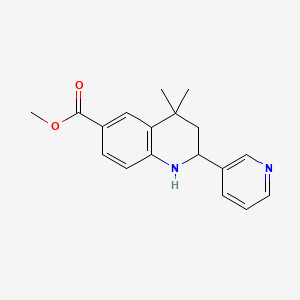 molecular formula C18H20N2O2 B8736739 Methyl 4,4-dimethyl-2-(pyridin-3-YL)-1,2,3,4-tetrahydroquinoline-6-carboxylate 