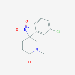 molecular formula C12H13ClN2O3 B8736775 5-(3-Chlorophenyl)-1-methyl-5-nitropiperidin-2-one 