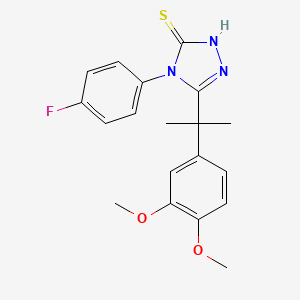 molecular formula C19H20FN3O2S B8736799 5-(2-(3,4-Dimethoxyphenyl)propan-2-YL)-4-(4-fluorophenyl)-4H-1,2,4-triazole-3-thiol 
