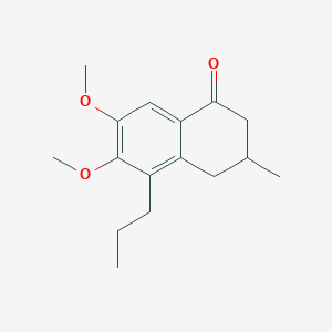 molecular formula C16H22O3 B8736805 6,7-Dimethoxy-3-methyl-5-propyl-3,4-dihydronaphthalen-1(2H)-one 