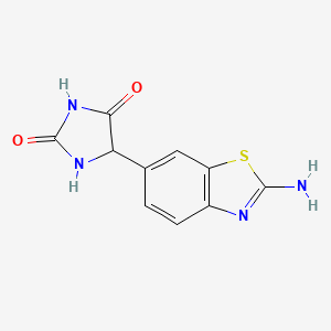molecular formula C10H8N4O2S B8736842 5-(2-Amino-1,3-benzothiazol-6-yl)imidazolidine-2,4-dione CAS No. 106429-09-8