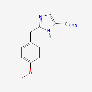 molecular formula C12H11N3O B8736924 4-Cyano-2-(4-methoxyphenylmethyl)imidazole 
