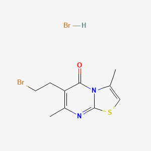 molecular formula C10H12Br2N2OS B8736930 6-(2-Bromoethyl)-3,7-dimethyl-5H-thiazolo[3,2-A]pyrimidin-5-one monohydrobromide CAS No. 91125-08-5
