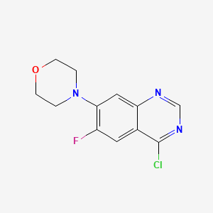 molecular formula C12H11ClFN3O B8736932 4-Chloro-6-fluoro-7-morpholin-4-ylquinazoline 