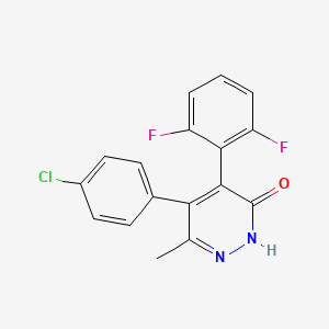 molecular formula C17H11ClF2N2O B8737050 5-(4-Chlorophenyl)-4-(2,6-difluorophenyl)-6-methylpyridazin-3(2H)-one CAS No. 871513-60-9