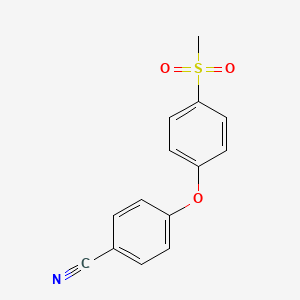 molecular formula C14H11NO3S B8737095 Benzonitrile, 4-(4-(methylsulfonyl)phenoxy)- CAS No. 83642-27-7