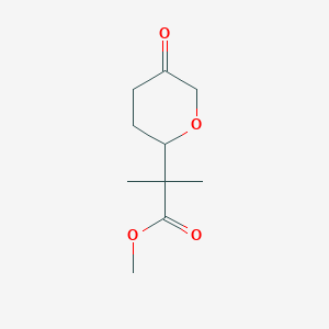 molecular formula C10H16O4 B8737117 methyl 2-methyl-2-(5-oxotetrahydro-2H-pyran-2-yl)propanoate 