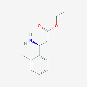 molecular formula C12H17NO2 B8737162 ethyl (3S)-3-amino-3-(2-methylphenyl)propanoate 