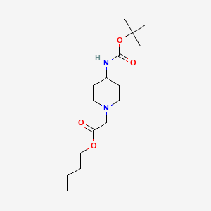 molecular formula C16H30N2O4 B8737192 Butyl 4-tert-butoxycarbonylamino-1-piperidineacetate 