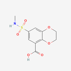 molecular formula C10H11NO6S B8737207 2,3-Dihydro-7-(N-methylsulphamoyl)-1,4-benzodioxin-5-carboxylic acid CAS No. 66410-37-5