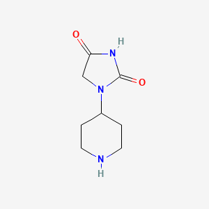 molecular formula C8H13N3O2 B8737223 1-Piperidin-4-ylimidazolidine-2,4-dione 