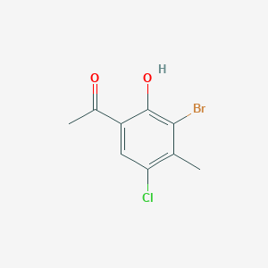 molecular formula C9H8BrClO2 B8737293 Ethanone, 1-(3-bromo-5-chloro-2-hydroxy-4-methylphenyl)- CAS No. 571903-67-8