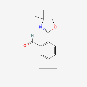 molecular formula C16H21NO2 B8737324 5-(tert-Butyl)-2-(4,4-dimethyl-4,5-dihydrooxazol-2-yl)benzaldehyde 