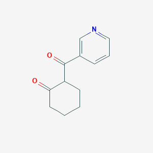 molecular formula C12H13NO2 B8737349 2-Nicotinoylcyclohexanone 
