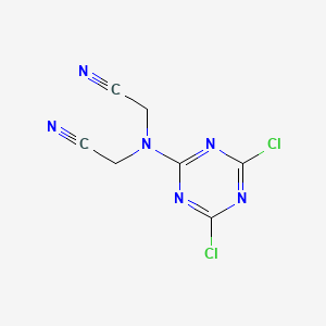 molecular formula C7H4Cl2N6 B8737363 2-[Cyanomethyl-(4,6-dichloro-1,3,5-triazin-2-yl)amino]acetonitrile CAS No. 53790-51-5