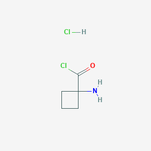 molecular formula C5H9Cl2NO B8737395 Cyclobutanecarbonyl chloride, 1-amino-, hydrochloride CAS No. 735287-43-1
