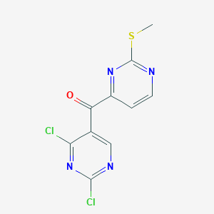 molecular formula C10H6Cl2N4OS B8737406 (2,4-Dichloro-pyrimidin-5-yl)-(2-methylsulfanyl-pyrimidin-4-yl)-methanone 