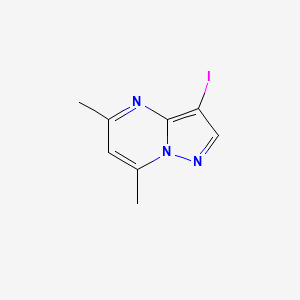 molecular formula C8H8IN3 B8737412 5,7-Dimethyl-3-iodopyrazolo(1,5-a)pyrimidine CAS No. 43024-26-6