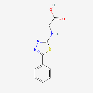 molecular formula C10H9N3O2S B8737425 N-(5-Phenyl-1,3,4-thiadiazol-2-yl)glycine CAS No. 185034-19-9