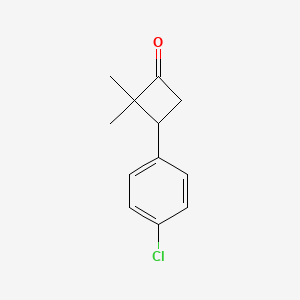 molecular formula C12H13ClO B8737588 Cyclobutanone, 3-(4-chlorophenyl)-2,2-dimethyl- CAS No. 89451-88-7