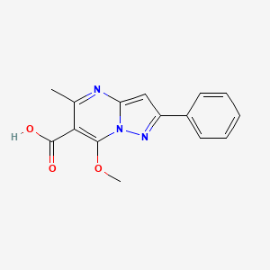 molecular formula C15H13N3O3 B8737698 7-Methoxy-5-methyl-2-phenylpyrazolo[1,5-A]pyrimidine-6-carboxylic acid 