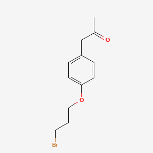 molecular formula C12H15BrO2 B8737744 1-[4-(3-Bromopropoxy)phenyl]acetone 