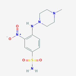 molecular formula C11H17N5O4S B8737853 4-(4-Methylpiperazin-1-ylamino)-3-nitrobenzenesulfonamide 
