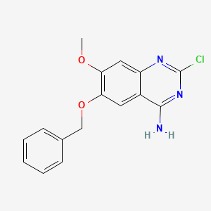 molecular formula C16H14ClN3O2 B8737871 6-(BENZYLOXY)-2-CHLORO-7-METHOXYQUINAZOLIN-4-AMINE CAS No. 60548-02-9