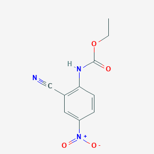molecular formula C10H9N3O4 B8737917 2-(Ethoxycarbonylamino)-5-nitrobenzonitrile CAS No. 104615-89-6
