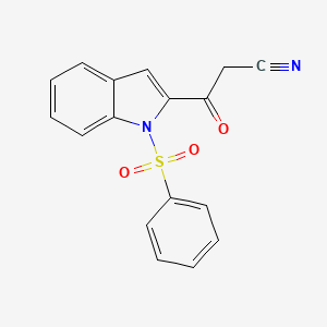 molecular formula C17H12N2O3S B8737962 3-(1-benzenesulfonyl-1H-indol-2-yl)-3-oxo-propionitrile 