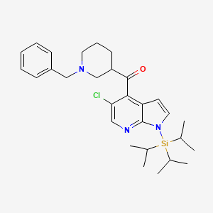 molecular formula C29H40ClN3OSi B8737965 (1-benzylpiperidin-3-yl)(5-chloro-1-(triisopropylsilyl)-1H-pyrrolo[2,3-b]pyridin-4-yl)methanone 