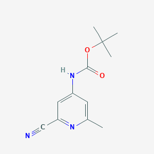 molecular formula C12H15N3O2 B8737988 Tert-butyl (2-cyano-6-methylpyridin-4-yl)carbamate 